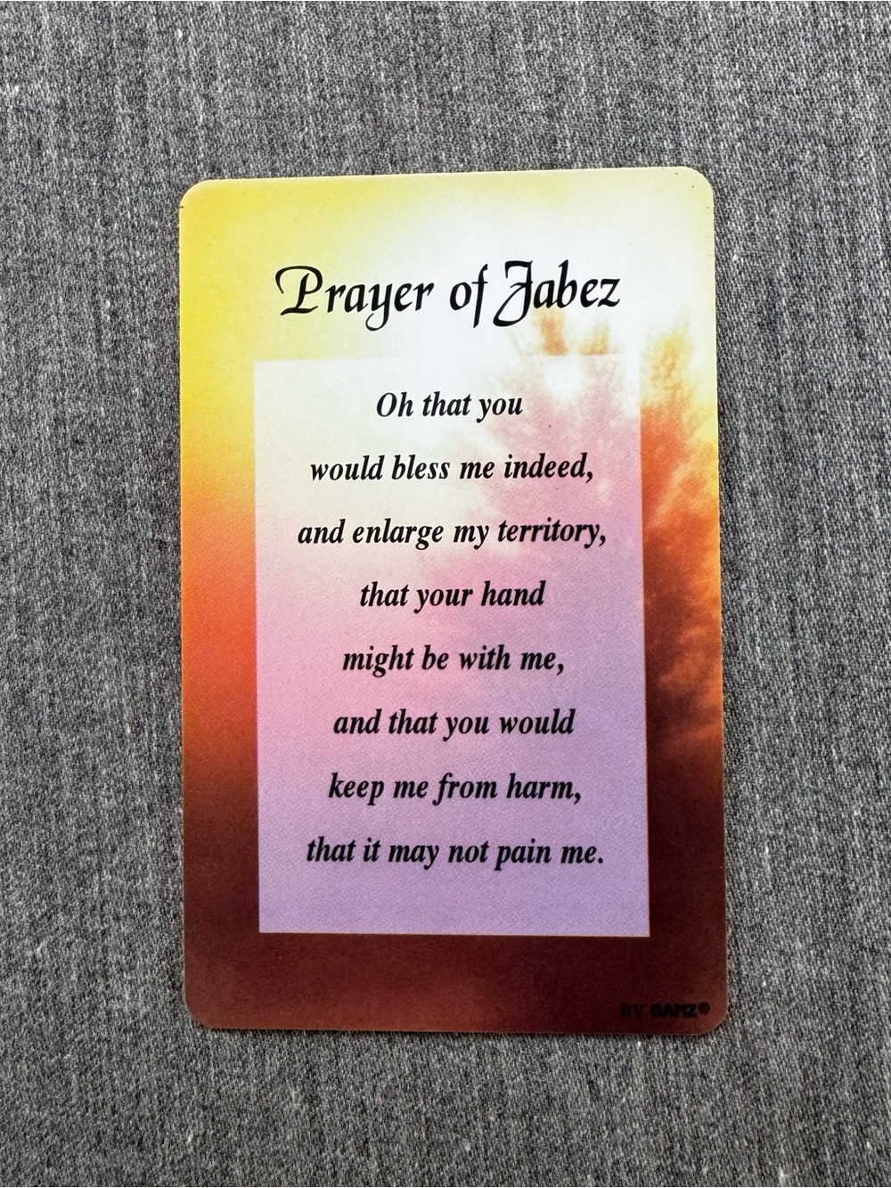 Prayer of Jabez Holy Card - Wallet Size Laminated Scripture Blessing Card Ganz
